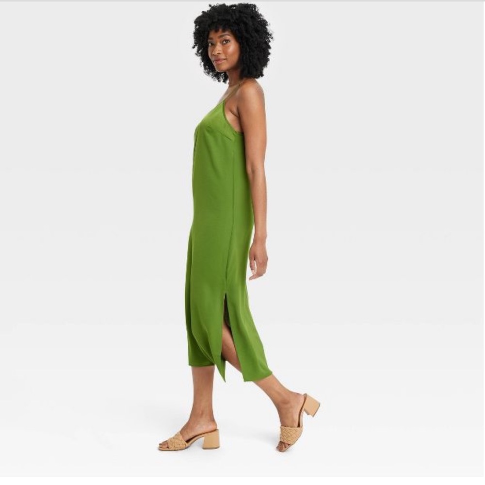 Green midi dress